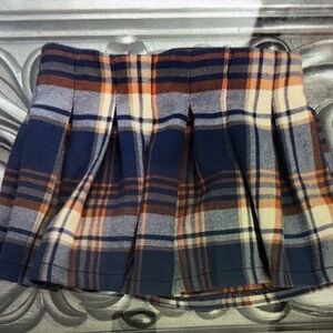 Plaid Kids Skort in Blue and Orange
